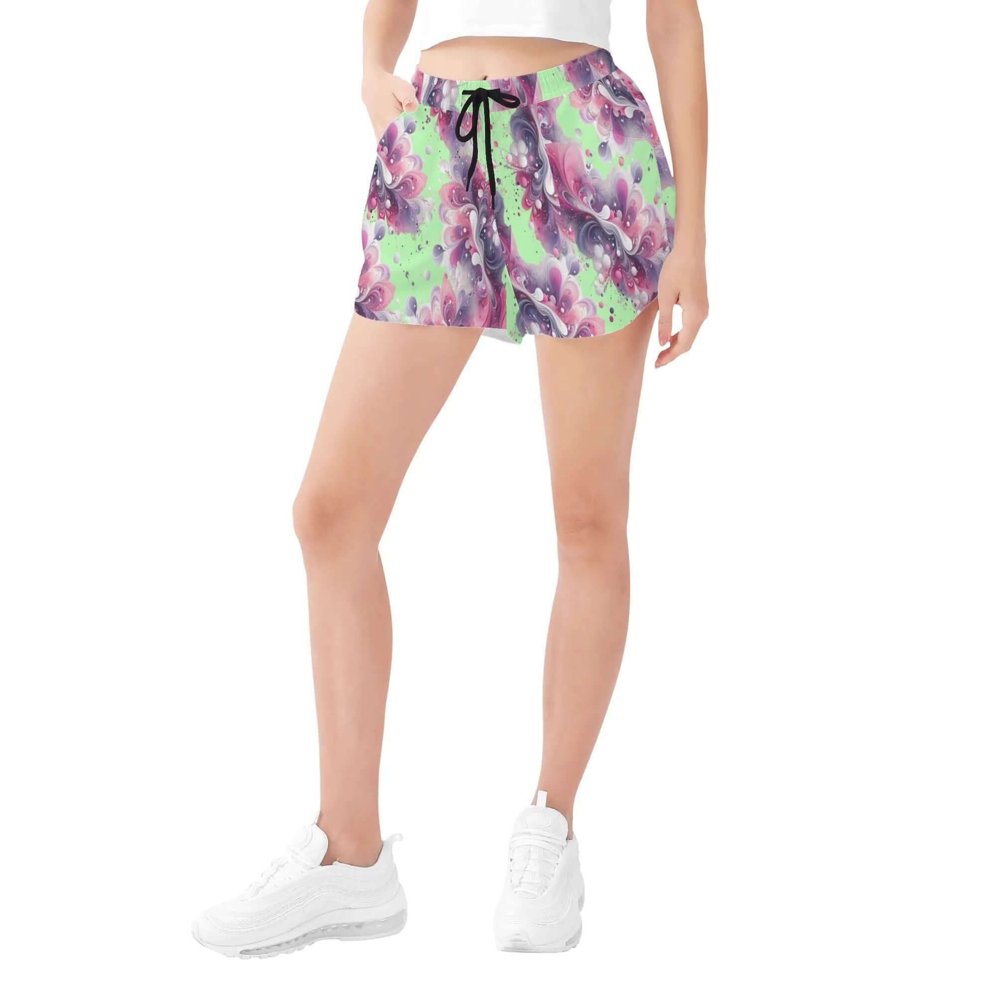 - Splatter Womens Casual Beach Shorts - womens shorts at TFC&H Co.