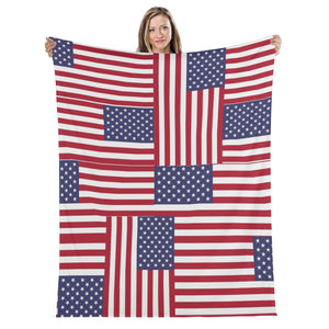 Stars & Stripes - Patriotic 4th of July Flannel Breathable Picnic Blanket - blanket at TFC&H Co.