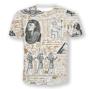 - 3D Digital Printing Egyptian Pharaoh Round Neck Short Sleeve T-shirt for Men - mens t-shirt at TFC&H Co.