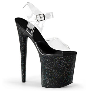 BLACK Glitter Waterproof Platform Stiletto Heels - women's shoe at TFC&H Co.