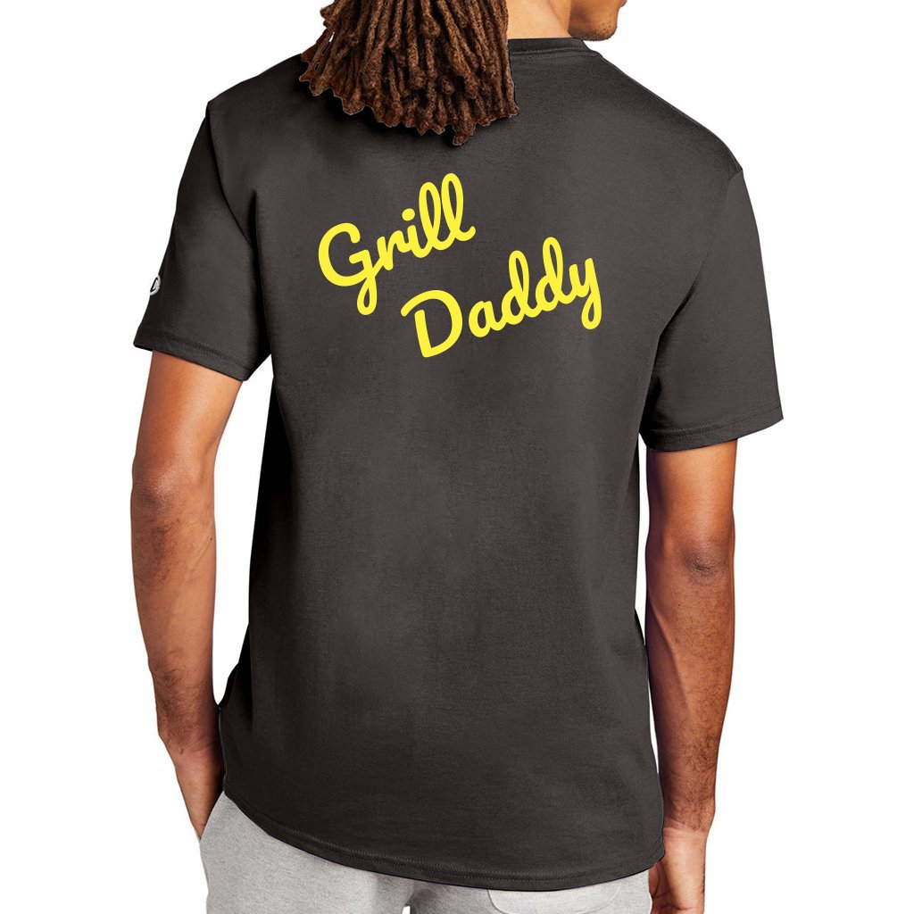 Charcoal Heather - Grill Daddy Back Print Champion Men's T-shirt - mens t-shirt at TFC&H Co.