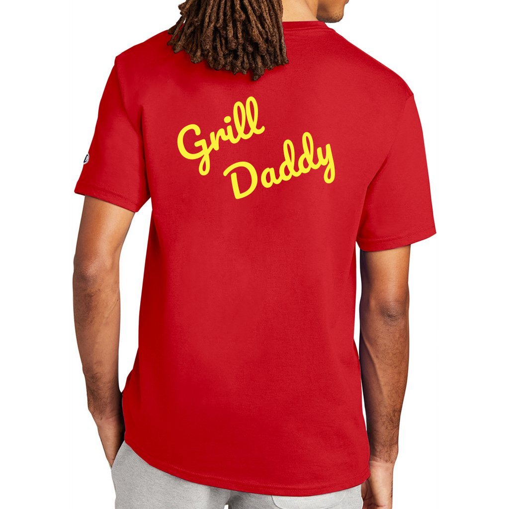 Red - Grill Daddy Back Print Champion Men's T-shirt - mens t-shirt at TFC&H Co.