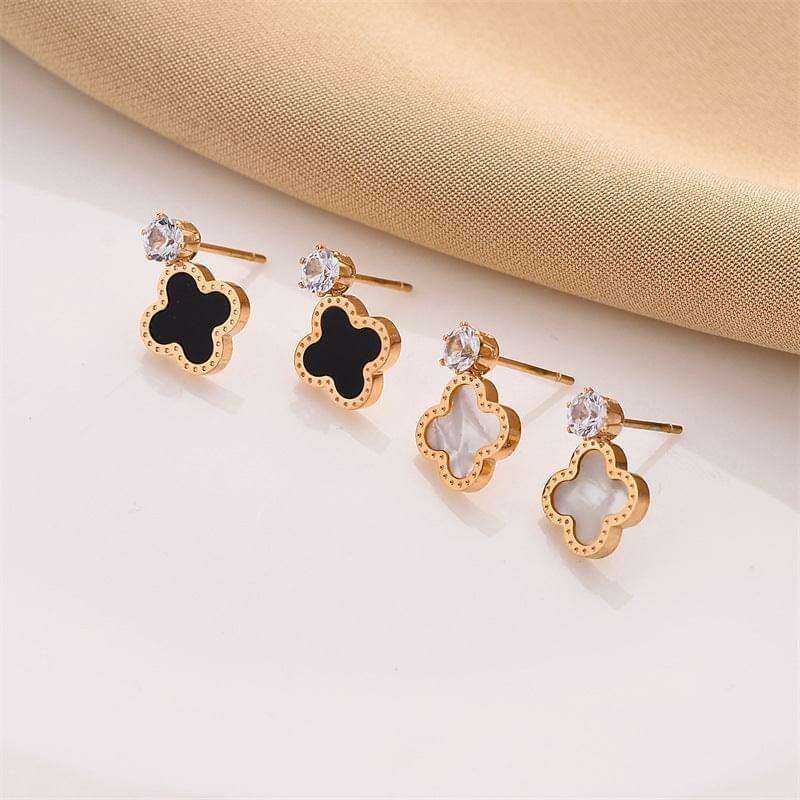 18K Gold Exquisite Four-leaf Clover Earrings - earrings at TFC&H Co.