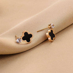 - 18K Gold Exquisite Four-leaf Clover Earrings - earrings at TFC&H Co.