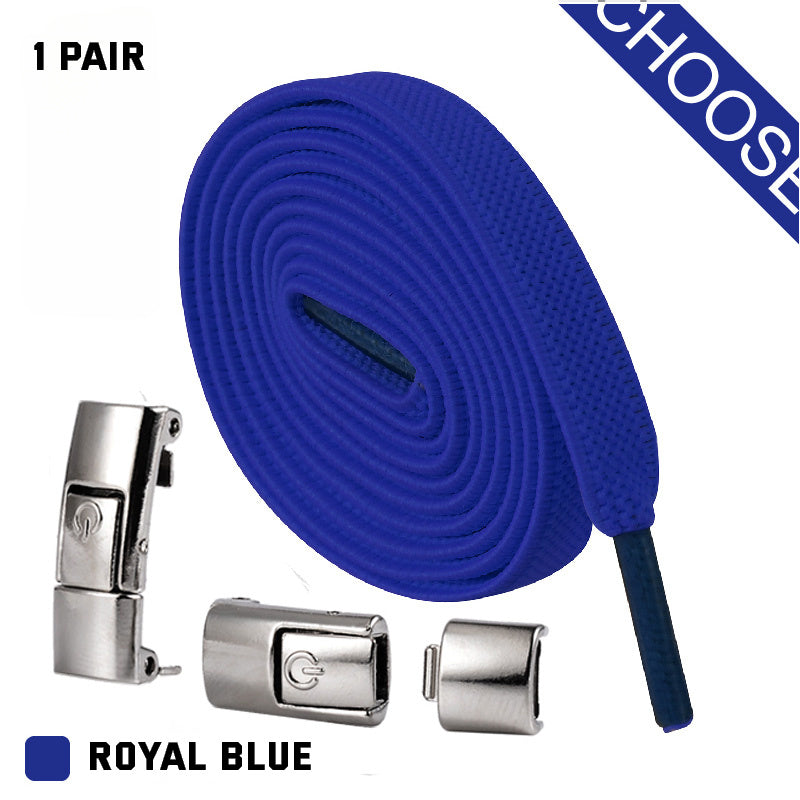 ROYAL BLUE - Press Lock Shoelaces Without Ties - shoelaces at TFC&H Co.