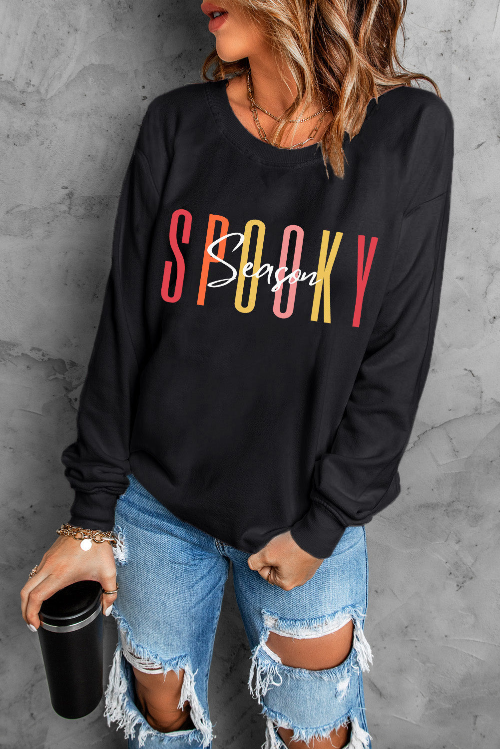 - Spooky Season Halloween Fashion Graphic Sweatshirt - womens sweatshirt at TFC&H Co.