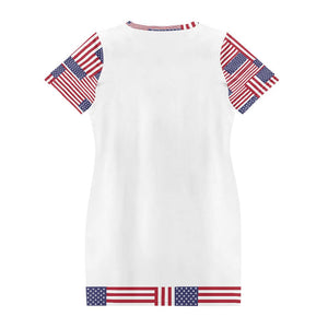 - Patriotic Women's Round Neck 4th of July T-Shirt Dress - womens t-shirt dress at TFC&H Co.