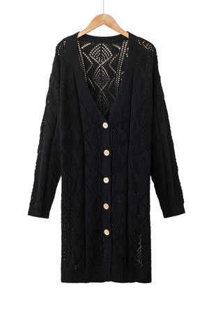 - Khaki Hollow-out Openwork Knit Cardigan - 5 colors - womens cardigan at TFC&H Co.