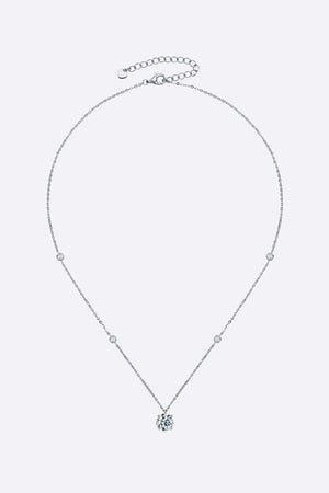 2 Carat Moissanite 4-Prong 925 Sterling Silver Necklace - necklace at TFC&H Co.