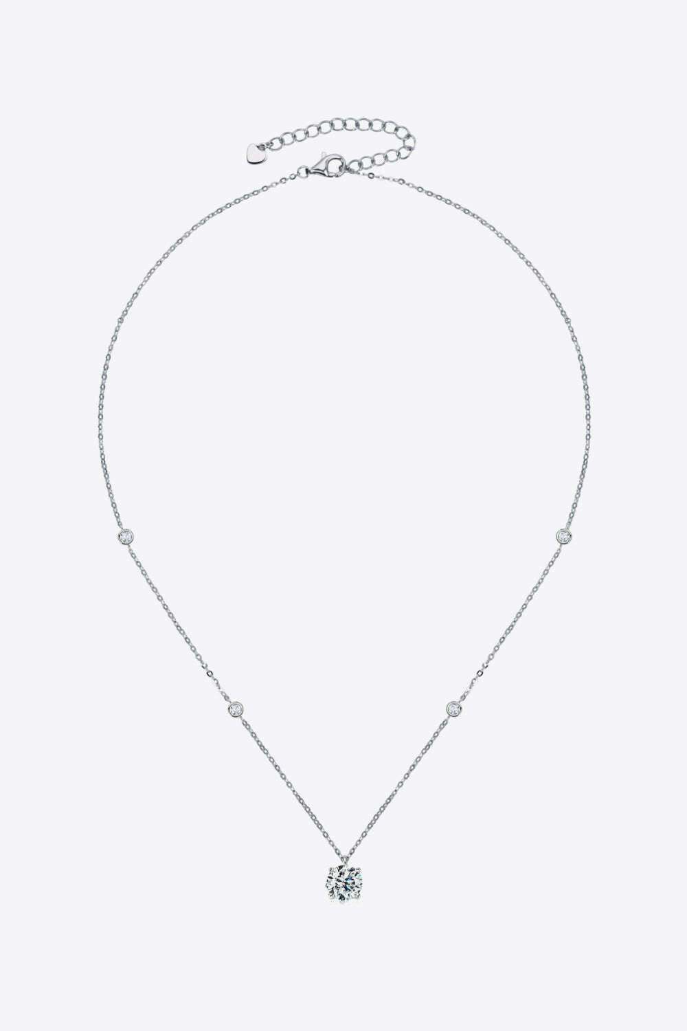 - 2 Carat Moissanite 4-Prong 925 Sterling Silver Necklace - necklace at TFC&H Co.