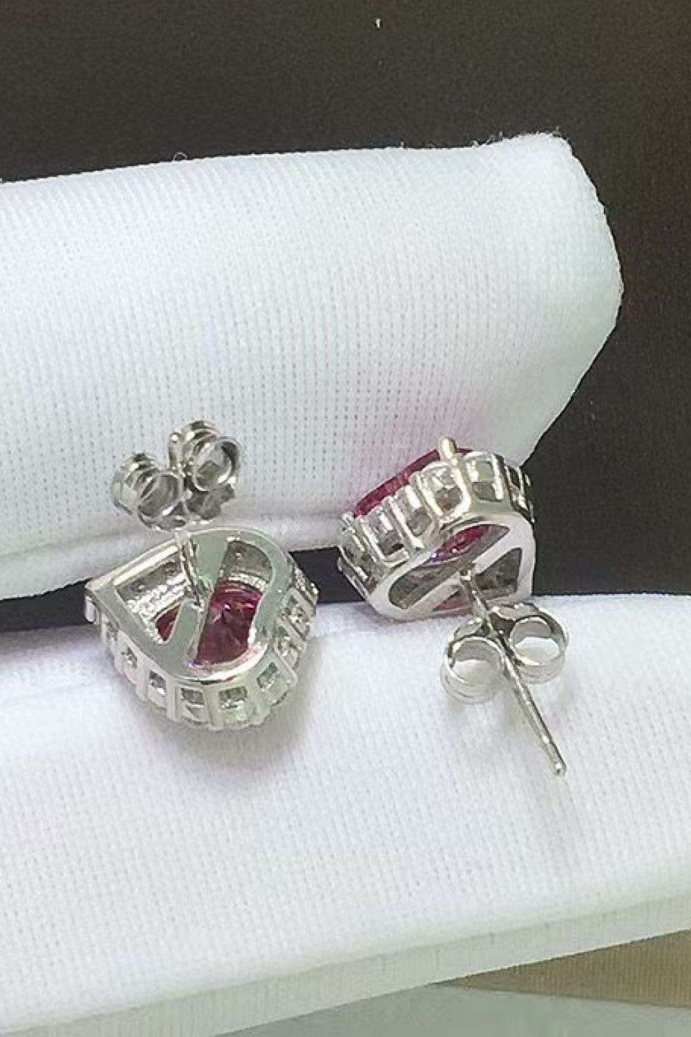 2 Carat Moissanite Heart-Shaped Earrings - earrings at TFC&H Co.