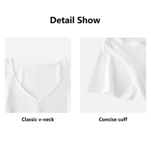 - Splatter Women‘s’ V-neck Tie Front Knot Chiffon Blouse - womens blouse at TFC&H Co.