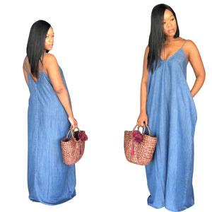 - Fashionable Loose Denim Dress - womens dress at TFC&H Co.