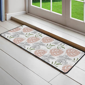 - White Floral Kitchen Rug - kitchen rugs at TFC&H Co.