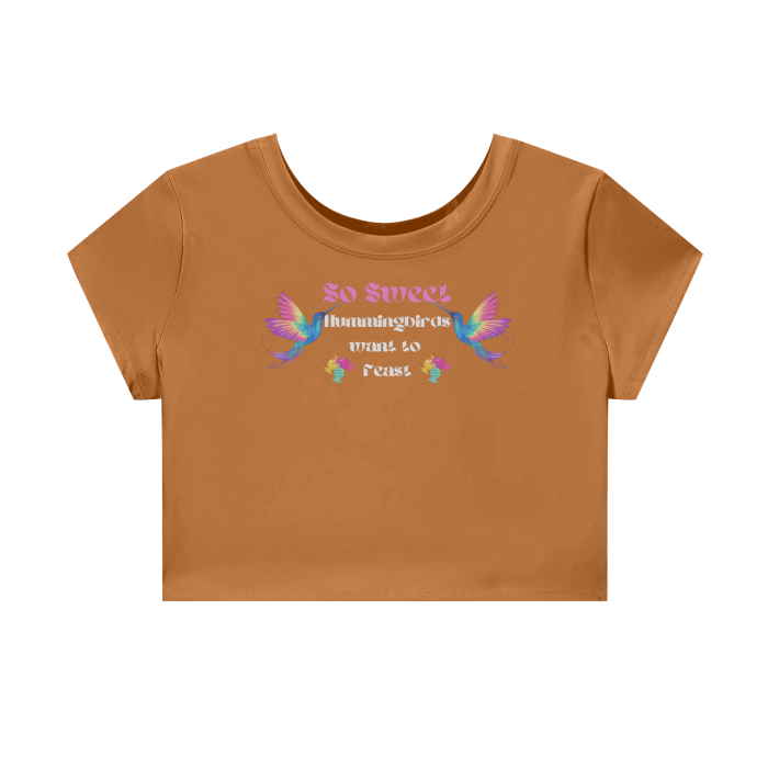 BROWN So Sweet Streetwear Women's Tight-Fit Cropped Tee - women's crop top at TFC&H Co.