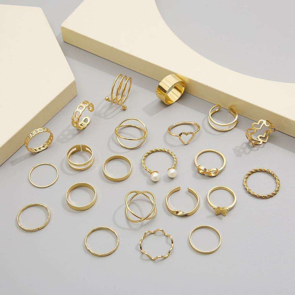 22 Piece Heart Ring Set - rings at TFC&H Co.