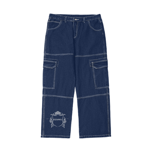 Blue - ClassA1 (Blue)Streetwear Unisex Pockets Wide-Legged Straight Cut Denim Jeans - unisex jeans at TFC&H Co.