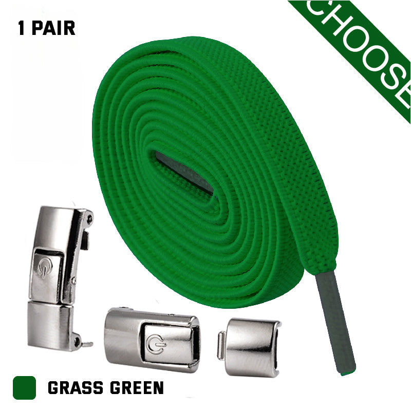 GRASS GREEN - Press Lock Shoelaces Without Ties - shoelaces at TFC&H Co.