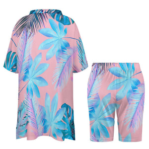 S Pink - Resort Wear|Paradise V-neck Bat Sleeve Two Piece Shorts Outfit Set - women's short set at TFC&H Co.