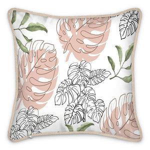- White Floral Silk Throw Pillow - Silk Cushions at TFC&H Co.