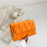 Orange Small Square Chain Bags - handbags at TFC&H Co.