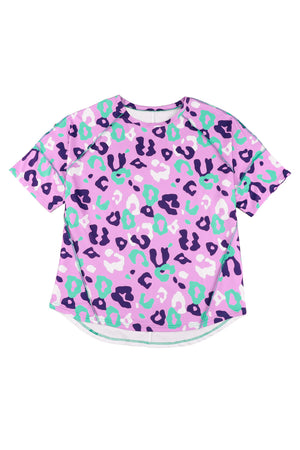 - Women's Purple Leopard Print Voluptuous (+) Plus Size Short Sleeve Tee - womens t-shirt at TFC&H Co.