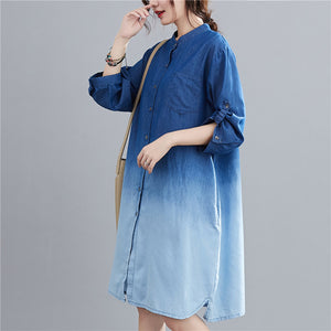 - Gradient Women's Denim Shirt Dress - womens dress at TFC&H Co.