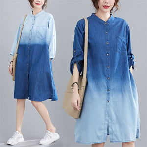 - Gradient Women's Denim Shirt Dress - womens dress at TFC&H Co.