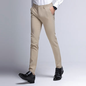 Khaki - Casual Stretch Men and Youth Suit Pants - mens suit pants at TFC&H Co.