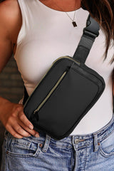 Black1 ONE SIZE 100%PU Adjustable Strap Mini PU Leather Crossbody Bag - handbag at TFC&H Co.