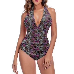 - Mandala Graffiti Women's High Cut One-piece Swimsuit - womens one piece swimsuit at TFC&H Co.