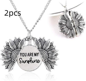 White 2PCS - You Are My Sunshine Sunflower Necklace - necklace at TFC&H Co.