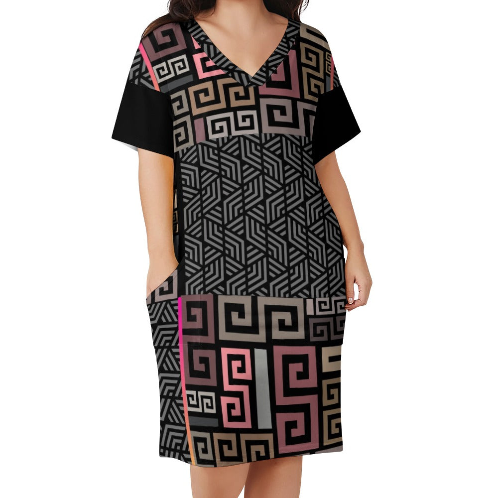 - Squared Loose Voluptuous (+) Pocket Plus Size Dress - womens plus size dress at TFC&H Co.