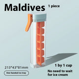 Maldives Color 1PC - Food Grade Press Ice Tray With Storage Box Kitchen Gadget - ice maker at TFC&H Co.