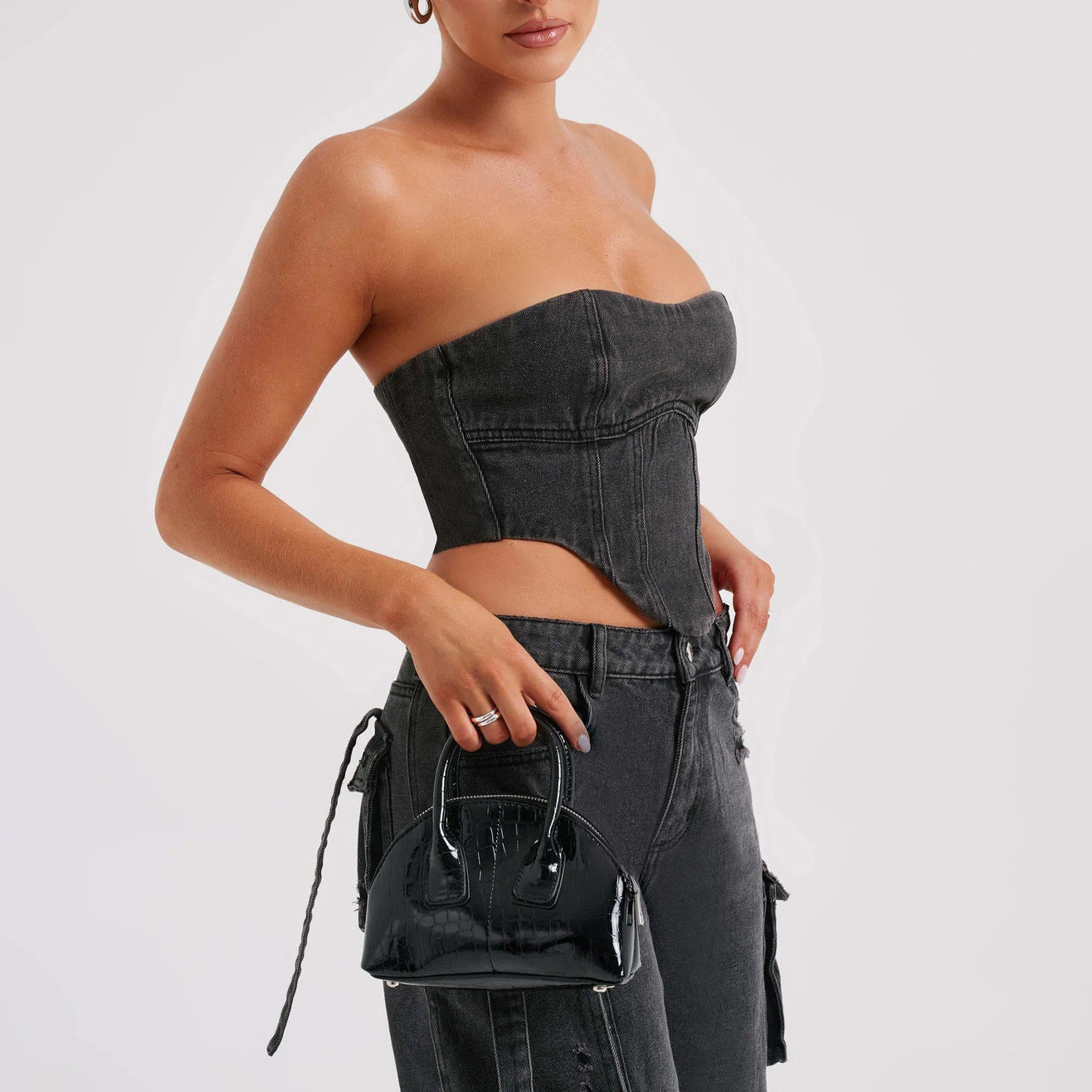 Black Vest - Women's American-style Low Waist 3D Pocket Stitching Jeans, Vest, or Outfit Set - womens jeans at TFC&H Co.