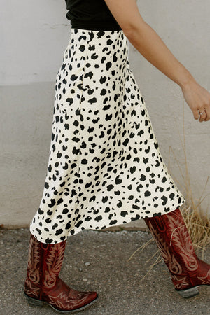 - Leopard Spots Printed Split Hem Skirt - womens skirt at TFC&H Co.