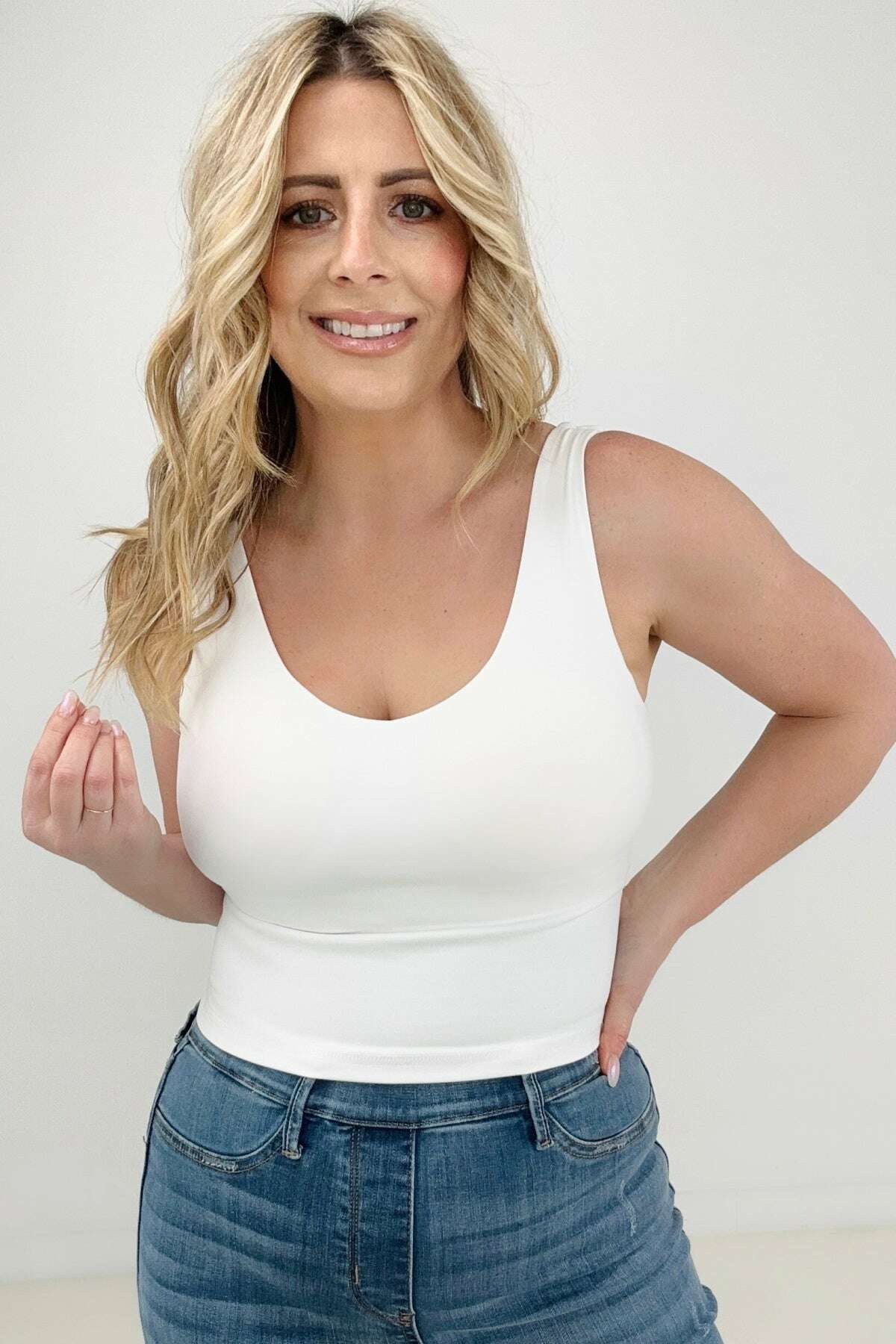 WHITE - 3 Colors - FawnFit Short Lift Tank 2.0 - Ships from The US - Tank Tops & Camis at TFC&H Co.
