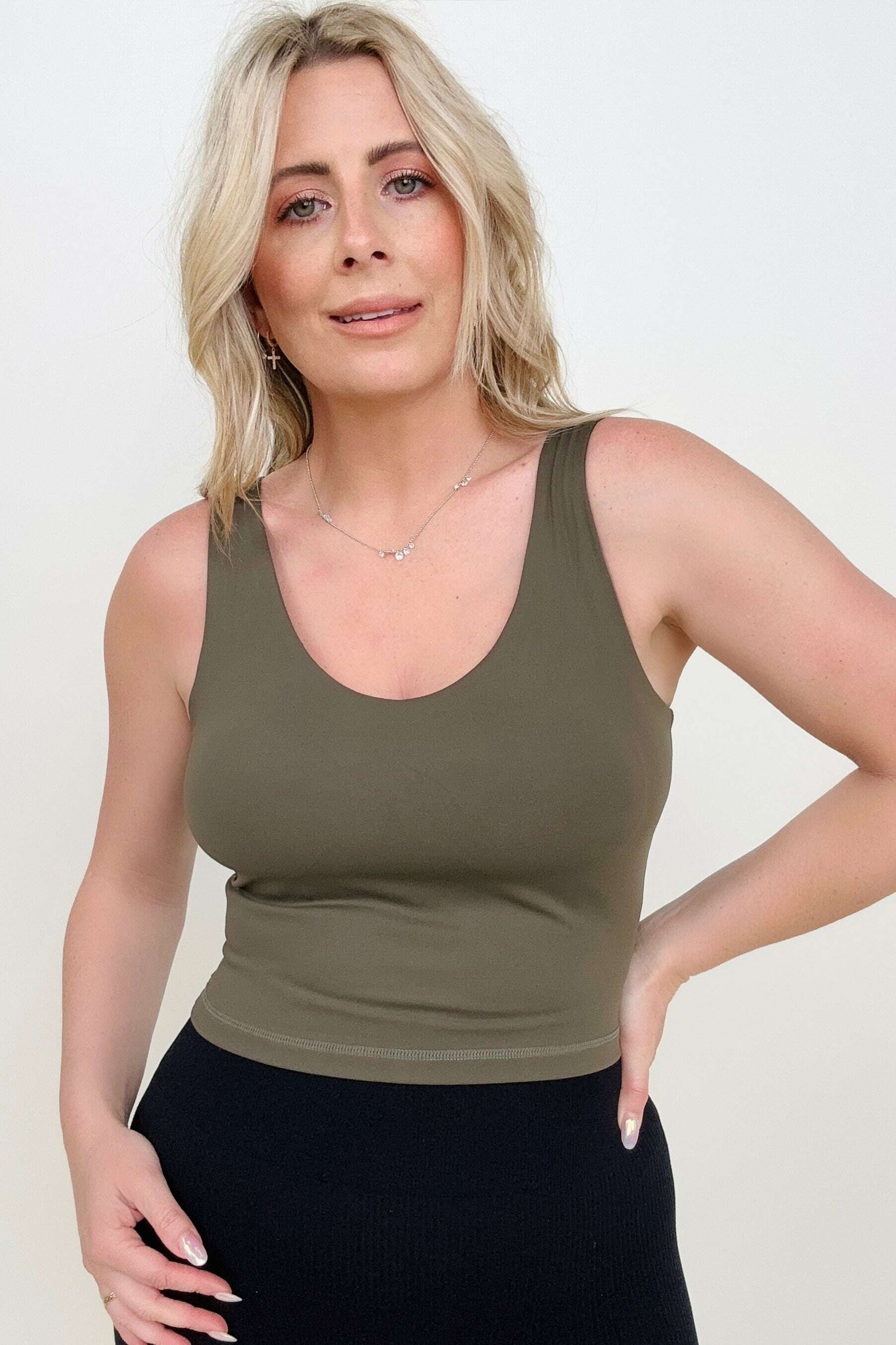 OLIVE GREEN - 3 Colors - FawnFit Short Lift Tank 2.0 - Ships from The US - Tank Tops & Camis at TFC&H Co.