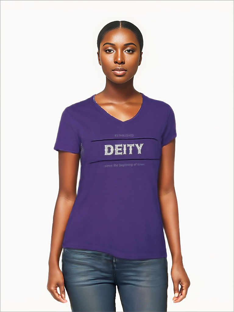 Purple - Deity Ladies' V-Neck T-Shirt - Womens T-Shirts at TFC&H Co.
