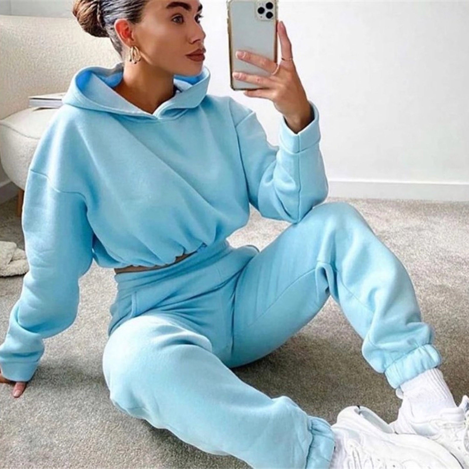 Blue - Comfy Jogging Suits For Women - womens sweatsuit at TFC&H Co.