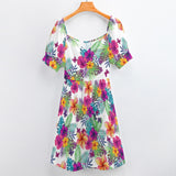 White - Tropical Floral Women's Sweetheart Dress - women's dress at TFC&H Co.