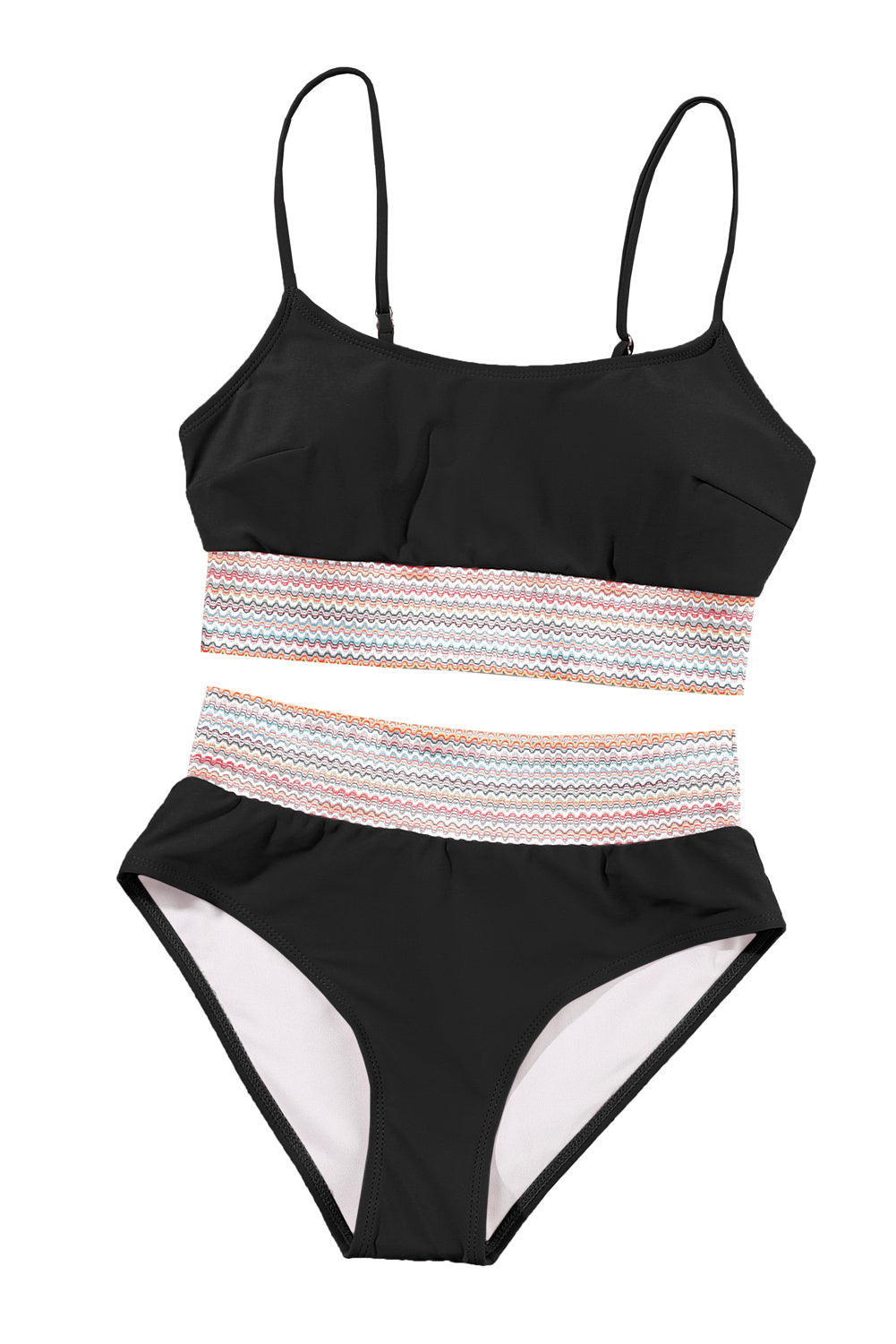 - Black Striped Spaghetti Strap High Waist Teen's Bikini Swimsuit - teens bikini at TFC&H Co.