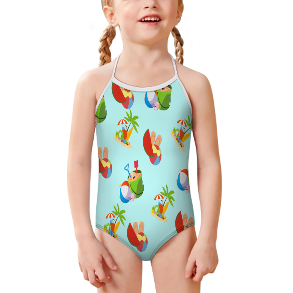 - Beach Goods Girl's Strap Swimsuit One Piece Cute Beach Swimsuit - girls swimsuit at TFC&H Co.