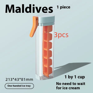 Maldives Color 3PCS - Food Grade Press Ice Tray With Storage Box Kitchen Gadget - ice maker at TFC&H Co.