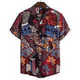 CS3 - Men's Ethnic Style Series Plus Size Linen Button Up Shirts - mens button up shirt at TFC&H Co.