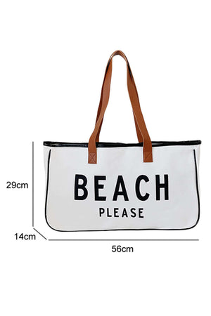 - BEACH PLEASE Print Large Tote Beach Bag - beach bag at TFC&H Co.