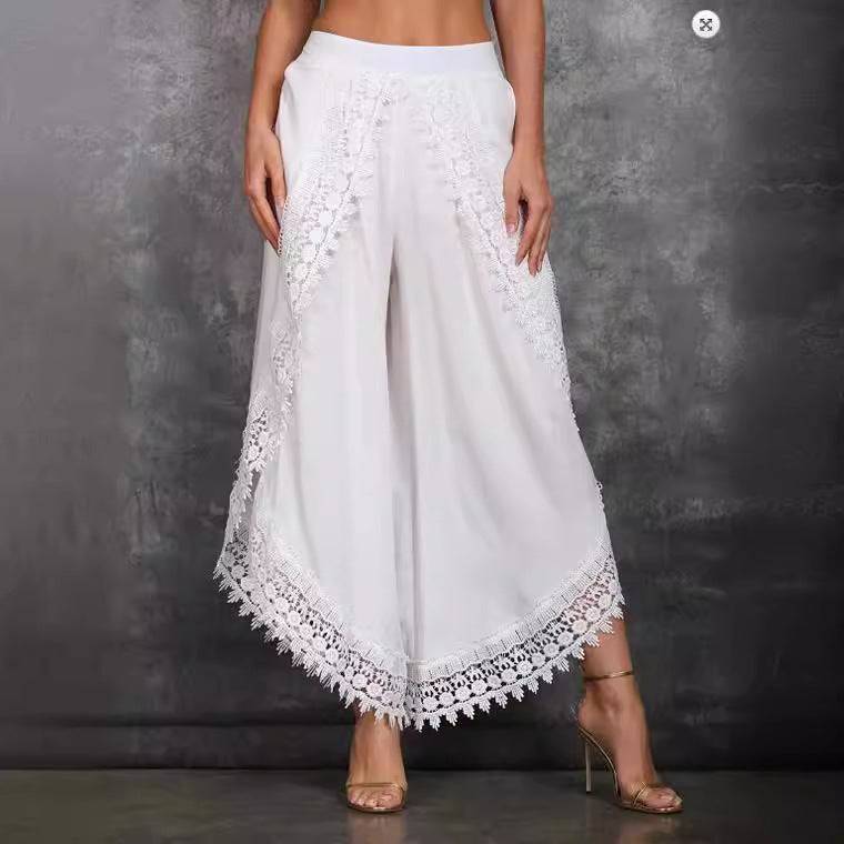 white - Loose Style Women's Harem Pants - womens pants at TFC&H Co.