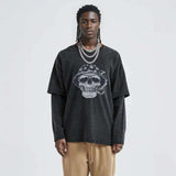 Dark Gray M - 420 Wear False Two Pieces Vintage Long Sleeve - Mens T-Shirts at TFC&H Co.
