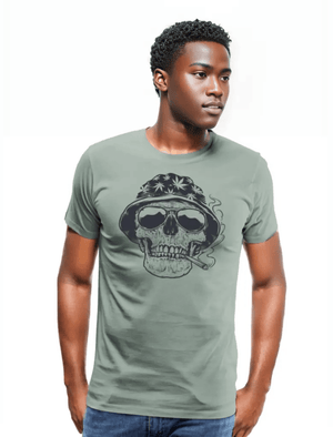 steel green 5XL - Premium Men's T-Shirt - 420 Wear | Weed Skull Design | Soft, Comfortable, Durable - Mens Premium T-Shirt | Spreadshirt 812 at TFC&H Co.