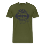 olive green - Premium Men's T-Shirt - 420 Wear | Weed Skull Design | Soft, Comfortable, Durable - Mens Premium T-Shirt | Spreadshirt 812 at TFC&H Co.